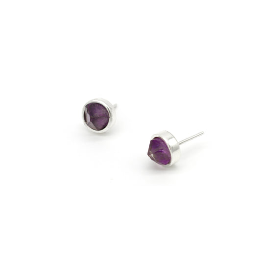 STUD EARRINGS AMETHYST