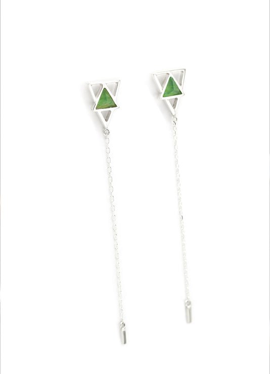 UNCU EARRINGS GREEN FLUORITE